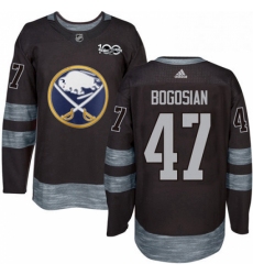 Mens Adidas Buffalo Sabres 47 Zach Bogosian Authentic Black 1917 2017 100th Anniversary NHL Jersey 