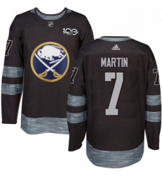 Mens Adidas Buffalo Sabres 7 Rick Martin Authentic Black 1917 2017 100th Anniversary NHL Jersey 