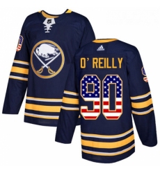 Youth Adidas Buffalo Sabres 90 Ryan OReilly Authentic Navy Blue USA Flag Fashion NHL Jersey 