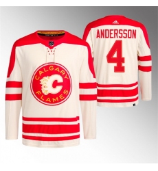 Men Calgary Flames 4 Rasmus Andersson 2023 Cream Classic Primegreen Stitched Jersey