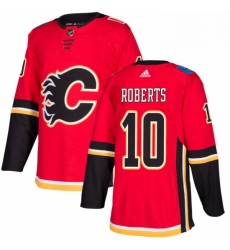 Mens Adidas Calgary Flames 10 Gary Roberts Premier Red Home NHL Jersey 