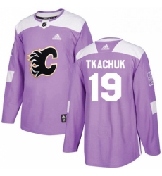 Mens Adidas Calgary Flames 19 Matthew Tkachuk Authentic Purple Fights Cancer Practice NHL Jersey 