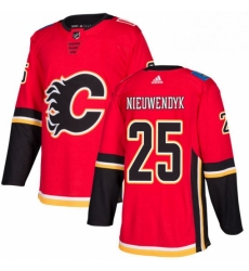 Mens Adidas Calgary Flames 25 Joe Nieuwendyk Authentic Red Home NHL Jersey 