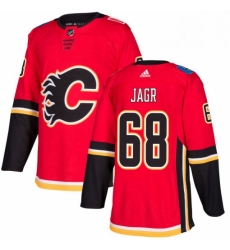 Mens Adidas Calgary Flames 68 Jaromir Jagr Authentic Red Home NHL Jersey 