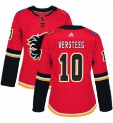 Womens Adidas Calgary Flames 10 Kris Versteeg Premier Red Home NHL Jersey 