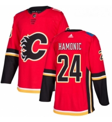 Youth Adidas Calgary Flames 24 Travis Hamonic Premier Red Home NHL Jersey 