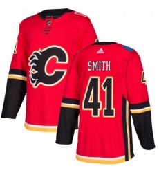 Youth Adidas Calgary Flames 41 Mike Smith Authentic Red Home NHL Jersey 