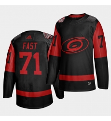 Carolina Hurricanes 71 Jesper Fast Black Men 2021 Stadium Series Outdoor Game Jersey