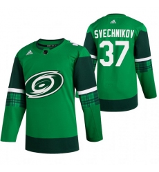 Men Carolina Hurricanes 37 Andrei Svechnikov Green 2020 Adidas Jersey