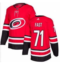 Men Carolina Hurricanes 71 Jesper Fast Red Stitched Jersey