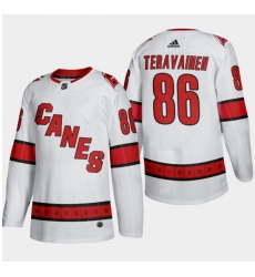 Men Carolina Hurricanes 86 Teuvo Teravainen White Stitched Jersey