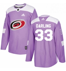 Mens Adidas Carolina Hurricanes 33 Scott Darling Authentic Purple Fights Cancer Practice NHL Jersey 