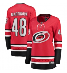 Womens Adidas Carolina Hurricanes 48 Jordan Martinook Premier Red Home NHL Jersey