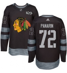 Blackhawks #72 Artemi Panarin Black 1917 2017 100th Anniversary Stitched NHL Jersey