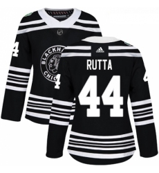 Womens Adidas Chicago Blackhawks 44 Jan Rutta Authentic Black 2019 Winter Classic NHL Jersey 