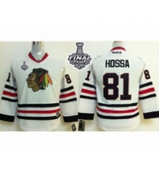 youth nhl jerseys chicago blackhawks #81 hossa white[2015 stanley cup]