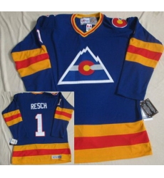 Colorado Avalanche 1 Chico Resch CCM Throwback Blue NHL Jerseys