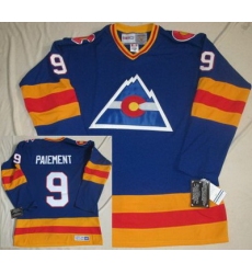 Colorado Avalanche 9 WILF PAIEMENT CCM Throwback Blue NHL Jerseys