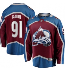 Men Colorado Avalanche 91 Nazem Kadri Burgundy Adidas Jersey