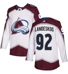 Men Colorado Avalanche #92 Gabriel Landeskog White Stitched NHL Jersey