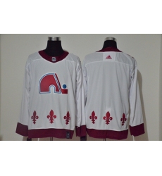 Men Colorado Avalanche Blank White 2020 21 Reverse Retro Adidas Jersey