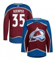 Women Adidas Colorado Avalanche 35 Darcy Kuemper Burgundy Home Authentic Stitched NHL Jersey