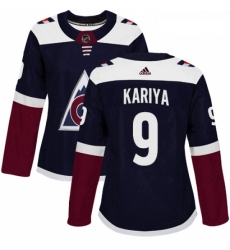 Womens Adidas Colorado Avalanche 9 Paul Kariya Authentic Navy Blue Alternate NHL Jersey 