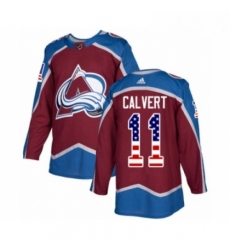 Youth Adidas Colorado Avalanche 11 Matt Calvert Authentic Burgundy Red USA Flag Fashion NHL Jersey 