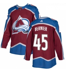 Youth Adidas Colorado Avalanche 45 Jonathan Bernier Premier Burgundy Red Home NHL Jersey 