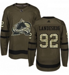 Youth Adidas Colorado Avalanche 92 Gabriel Landeskog Premier Green Salute to Service NHL Jersey 