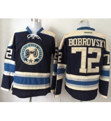 Blue Jackets #72 Sergei Bobrovsky Navy Blue Alternate Stitched NHL Jersey