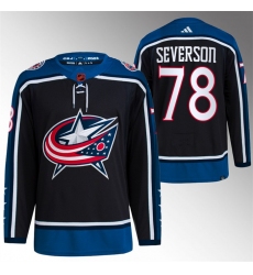 Men Columbus Blue Jackets 78 Damon Severson Black 2022 23 Reverse Retro Stitched Jersey