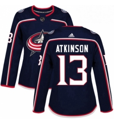 Womens Adidas Columbus Blue Jackets 13 Cam Atkinson Premier Navy Blue Home NHL Jersey 