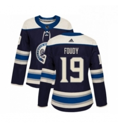 Womens Adidas Columbus Blue Jackets 19 Liam Foudy Premier Navy Blue Alternate NHL Jersey 