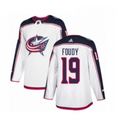 Youth Adidas Columbus Blue Jackets 19 Liam Foudy Authentic White Away NHL Jersey 