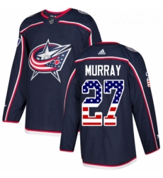 Youth Adidas Columbus Blue Jackets 27 Ryan Murray Authentic Navy Blue USA Flag Fashion NHL Jersey 