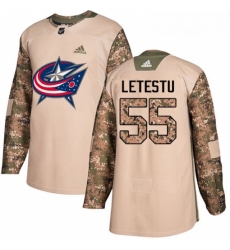 Youth Adidas Columbus Blue Jackets 55 Mark Letestu Authentic White Away NHL Jersey 