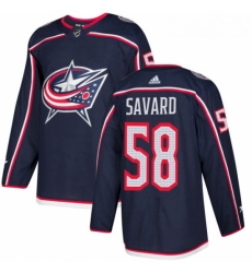 Youth Adidas Columbus Blue Jackets 58 David Savard Authentic Navy Blue Home NHL Jersey 