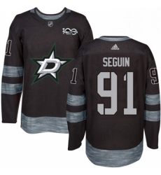 Mens Adidas Dallas Stars 91 Tyler Seguin Premier Black 1917 2017 100th Anniversary NHL Jersey 