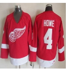 Detroit Red Wings #4 Gordie Howe Red CCM Throwback Stitched NHL Jersey