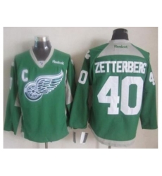 Detroit Red Wings #40 Henrik Zetterberg Green Practice Stitched NHL Jersey