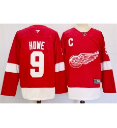 Men Detroit Red Wings 9 Gordie Howe Red 2024 25 Stitched Jersey