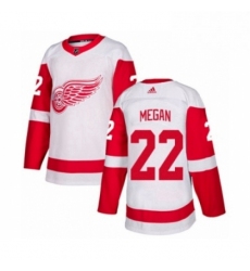 Mens Adidas Detroit Red Wings 22 Wade Megan Authentic White Away NHL Jersey 