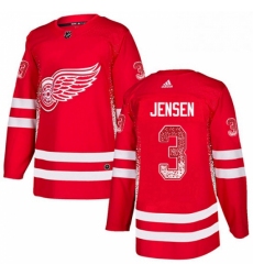 Mens Adidas Detroit Red Wings 3 Nick Jensen Authentic Red Drift Fashion NHL Jersey 