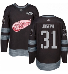 Mens Adidas Detroit Red Wings 31 Curtis Joseph Premier Black 1917 2017 100th Anniversary NHL Jersey 