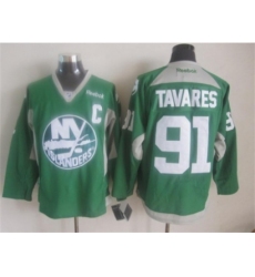 NHL New York Islanders #91 John Tavares Training green jerseys