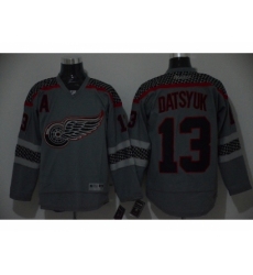 NHL detroit red wings #13 datsyuk Charcoal Cross Check Fashion jerseys