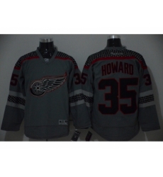 NHL detroit red wings #35 Jimmy Howard Charcoal Cross Check Fashion jerseys