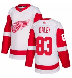 Womens Adidas Detroit Red Wings 83 Trevor Daley Authentic White Away NHL Jersey 