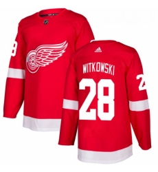 Youth Adidas Detroit Red Wings 28 Luke Witkowski Authentic Red Home NHL Jersey 